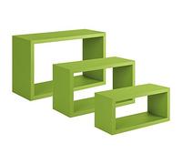 MENSOLE DA PARETE RETTANGOLARI SET DI 3 PZ COMPONIBILE VARI COLORI MOD. TRITTICO