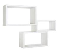 MENSOLE DA PARETE RETTANGOLARI SET DI 3 PZ COMPONIBILE VARI COLORI MOD. TRITTICO