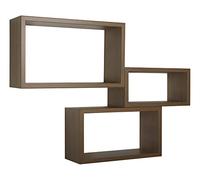 MODULARREDO | TRITTICO Set di 3 Mensole da Muro, Libreria Sospesa, Libreria Parete, Scaffale Parete, Rovere Tabacco, 45x27 p15.5 cm, 40x22 p15.5 cm e 35x17 p15.5 cm - Made in Italy