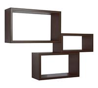 MODULARREDO | TRITTICO Set di 3 Mensole da Muro, Libreria Sospesa, Libreria Parete, Scaffale Parete, Wengè, 45x27 p15.5 cm, 40x22 p15.5 cm e 35x17 p15.5 cm, Kit Tasselli Incluso - Made in Italy