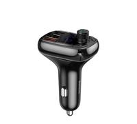 Baseus Car Charger Bluetooth FM Transmitter S-13, BT. 5.0, 10m Range, USB-A QC 12V/ 2.4A, USB-A 5V/ 1.5A, Type-C 12V/ 2.4A, Black (CCMT000101)