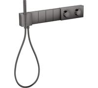 Module thermostat AXOR Edge de taille manuelle Select 610/100 dissimulé pour 4 consommateurs, taille diamant, 46721330, 46721330, Colorazione: Cromo nero lucido