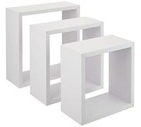 Modul'Home 6RAN789BC - Mensole a cubo, in MDF, 11,8 x 30 x 30 cm, Pannello MDF, Bianco, 3 Taglie 23 cm/26,5 cm/30 cm
