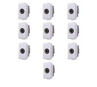 Moduli Bianchi, Compatibile Con Bticino Matix, Presa 10A 16A bipasso, antenna, ethernet, TV, antenna, USB, Per Placche originali e compatibili (10x, spina antenna TV passante)