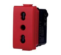 Moduli Bianchi, Compatibile Con Bticino Matix, Presa 10A 16A bipasso, antenna, ethernet, TV, antenna, USB, Per Placche originali e compatibili (1x, presa bivalente 10A/16A rosso)