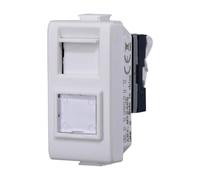 Moduli Bianchi, Compatibile Con Bticino Matix, Presa 10A 16A bipasso, antenna, ethernet, TV, antenna, USB, Per Placche originali e compatibili (1x, presa ethernet RJ45 CAT5E)