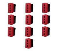 MODULI FRUTTI PRESE BIPASSO 10A 16A 230V INTERRUTTORI PULSANTI SCHUKO USB DIMMER SENSORI ANTENNA RETE COMPATIBILE CON BTICINO MATIX (10x, presa bivalente 10A/16A rosso)