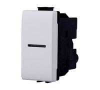 MODULI FRUTTI PRESE BIPASSO 10A 16A 230V INTERRUTTORI PULSANTI SCHUKO USB DIMMER SENSORI ANTENNA RETE COMPATIBILE CON BTICINO MATIX (1x, deviatore assiale)