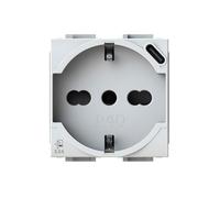 MODULI FRUTTI PRESE BIPASSO 10A 16A 230V INTERRUTTORI PULSANTI SCHUKO USB DIMMER SENSORI ANTENNA RETE COMPATIBILE CON BTICINO MATIX (1x, presa schuko con USB C)