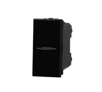 MODULI PRESE INTERRUTTORI SHUCKO PULSANTI TV DIMMER COMPATIBILE SERIE AXOLUTE NERI - ETTROIT (INTERRUTTORE 1P ASSIALE)