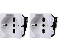 MODULI PRESE INTERRUTTORI SHUKO PULSANTI USB DIMMER COMPATIBILE MATIX (MODULO PRESA SCHUKO STANDARD TEDESCO E ITALIA) (Confezione da 2)