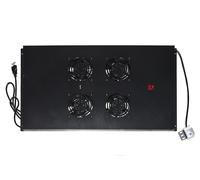 MODULO 4 VENTOLE A SOFFITTO COLORE NERO CON TERMOSTATO PER ARMADI 22/42U PROFOND