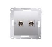 MODULO ARGENTO OPACO PRESA 2X TV TIPO F PREMIUM 54 DASF2.01/43