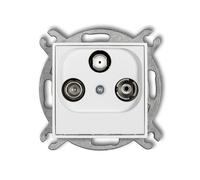 MODULO BIANCO OPACO DISTRIBUTORE PRESA RTV-SAT END MINI 25MGS