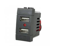 Modulo Caricatore doppio Usb compatibile con Bticino Living light ed Internation