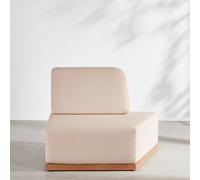 Modulo chaise longue destro in tessuto beige per divano professionale da esterni
