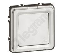 MODULO CROMATO OPACO PULSANTE 1X 1P MORSETTI A MOLLA 077841