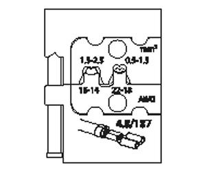 Módulo de inserción para casquillos de conector plano 4,8
