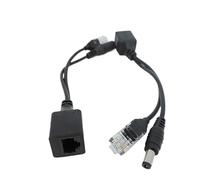 Modulo di alimentazione iniettore splitter adattatore Ethernet RJ45 POE passivo nero 12-48 V(2 pair)
