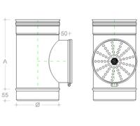 Modulo di compensazione MF a T da 130mm in acciaio inox AISI 304