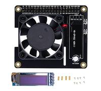 Modulo di controllo della temperatura per Raspberry Pi, scheda di espansione di potenza con ventola di raffreddamento, display a LED Scheda di raffreddamento per computer a scheda singola