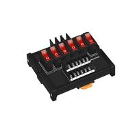 Modulo di distribuzione 'alimentazione con interruttore su guida DIN e morsettiera a vite for montaggio a parete(6 Channels)