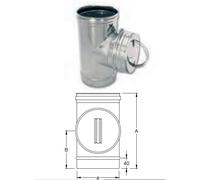 MODULO D'ISPEZIONE CON TAPPO DI CHIUSURA acciaio inox canna fumaria monoparete
