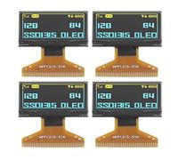 Modulo display LCD da 0,96 pollici, 4 pezzi, schermo LCD digitale con risoluzione 128x64, strato sottile in plastica, interfaccia SPI/IIC a 30 pin per progetti con e (Visualizzazione giallo blu)