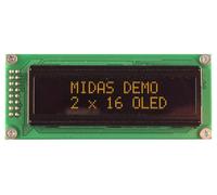 Modulo Display OLED, 16x2, Giallo Su Nero, 3V A 5V, Parallelo MCOB21605B1V-EYP