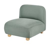 Modulo divano monoposto moderno in tessuto gambe in legno verde chiaro