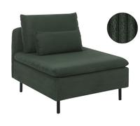Modulo divano monoposto moderno in velluto a coste senza braccioli verde Egeris