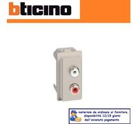 MODULO DOPPIO RCA BTICINO LIVING NOW SABBIA KM4269R