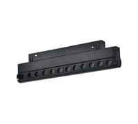 Modulo Faretti Led lineare da binario magnetico 16mm 12W nero orientabile 24cm Bianco neutro 4000K M LEDME