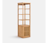 Modulo guardaroba, 1 anta, 3 ripiani, pino massiccio e canna, GABIN Beige TU