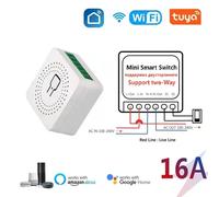 Modulo interruttore intelligente WiFi Tuya 16A Mini interruttore di controllo a 2 vie Smart Life Funziona con Alexa Google Alice