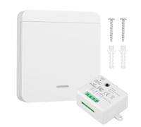 Modulo Interruttore Luce Wireless senza Cavi 433 Mhz Ac 85-240 V | Kit Interruttore Luce Wireless, Plastico Bianco, Comando Remoto, Uso Residenziale e Commerciale