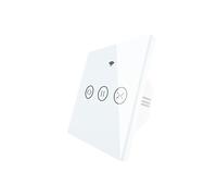 Modulo Interruttore Tenda Smart Corpo Vetro 8,6 cm Design Quadrato Bianco Nero