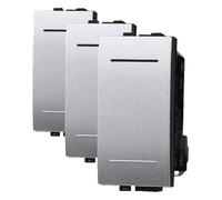 MODULO INTERRUTTORE UNIPOLARE 1P 16A 250V SILVER COMPATIBILE BTICINO SERIE LIVING - ETTROIT (Confezione da 3)