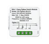 Modulo Interruttore Zigbee 3.0 A 1 Modulo con Filo Neutro, 10A 2300W, Interruttore Intelligente, Relè Controller, Supporto Zigbee2MQTT Home Assistant