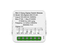 Modulo Interruttore Zigbee 3.0 A 2 Vie con Filo Neutro, 10A 2300W, Relè di Controllo Intelligente, Supporto Zigbee2MQTT Home Assistant