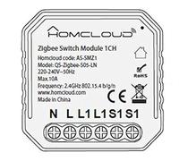 Modulo Interruttore Zigbee intelligente da inserire nella scatola elettrica 503, comandabile da Smartphone e Vocalmente. Necessita di centralina Hub Zigbee Homcloud.