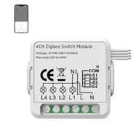 Modulo interruttore Zigbees 1CH/2CH/3CH/4CH Zigbees Mini Smart Switch Modulo interruttore luce intelligente con telecomando, nessun neutro richiesto Interruttori intelligenti a parete per