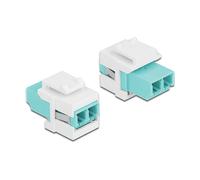 MODULO KEYSTONE DELOCK LC Duplex, Bianco, Turchese