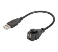 DIGITUS Modulo Keystone - USB 2.0 con cavo da 16 cm (presa/spina) - Adatto per DN-93832 - Nero