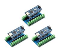 Modulo Nano-V3 con microchip CH340 + Nano I/O Shield V1.O Semplice scheda di espansione con morsetti a vite compatibile con Arduino Nano (3 pezzi)