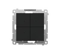 Modulo nero opaco interruttore/pulsante 4X SIMON 55 TEW4.01/149