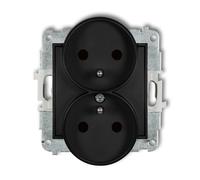 MODULO NERO OPACO MECCANISMO PRESA 2X Z/U CON ICONA 12IGPR-2zp