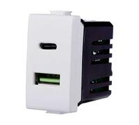 Modulo presa 2 in 1 USB + type-C type-Ada muro per placca compatibile con matix