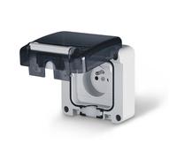 MODULO PRESA GRIGIA 1X Z/U CON SPORTELLO FUMO IP66 137.4411