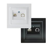 Modulo Presa Internet EP, colore bianco, con connessioni veloci e sicure per migliorare la rete domestica o ufficio.